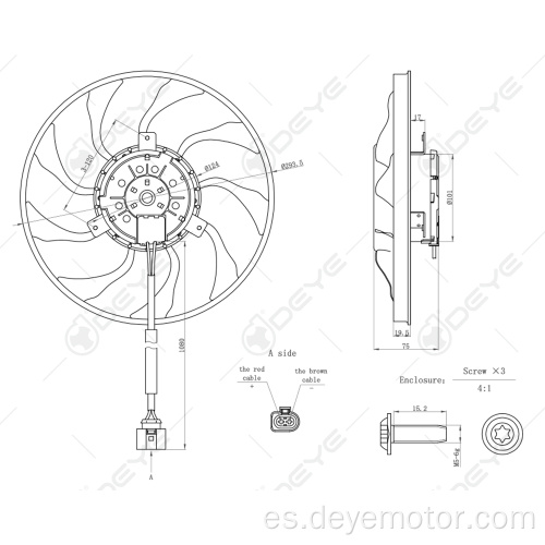 Ventilador de refrigeración del radiador del coche para VW MULTIVAN